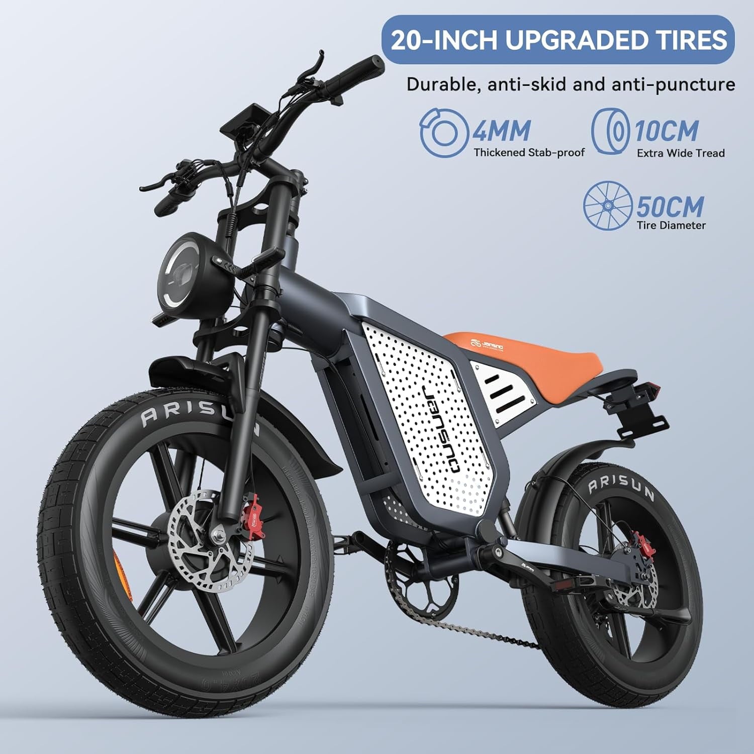 JANSNO Electric Bike,1500W Motor Electric Bike for Adults with 48V 23Ah Battery,31MPH 120 Miles,20 x 4.0 Electric Dirt Bike,7-Speed Off Road ebike UL Certified for Mountains, Snow, Sand Electric Bikes