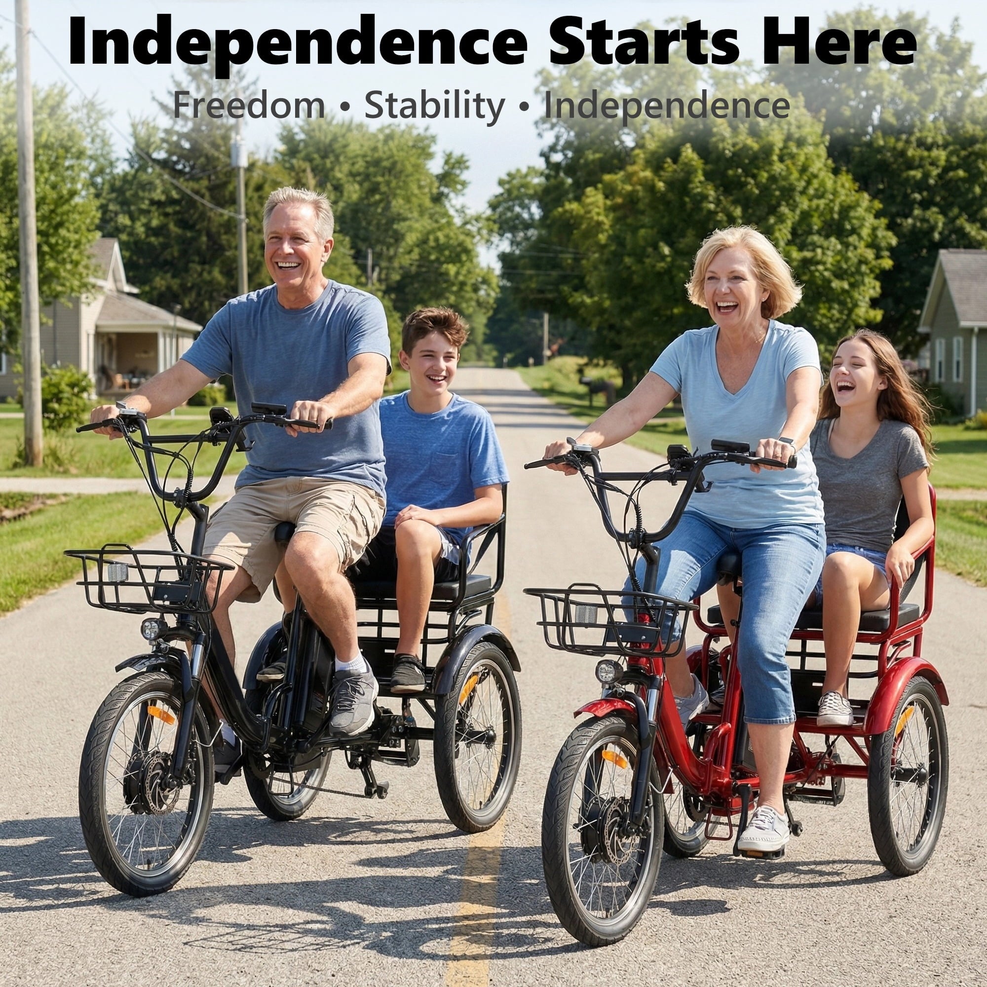 2-Seater Electric Tricycle for Adults Folding Electric Trike 3 Wheel Electric Trike with Two-Seater Large Basket Super Powerful Brushless 48V15AH Lithium Battery Max 20MPH E-Tricycle Black Electric Bikes