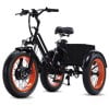 NOMIGO Electric Tricycle for Adults, 500W Motor, 48V 15Ah Battery, 20x4 Fat Tire 3-Wheel Electric Bike, 7-Speed, Rear Basket, Black Electric Bikes