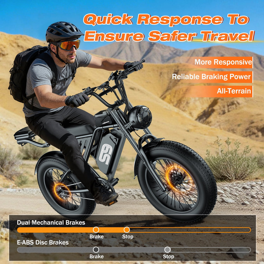 ASKGO 48V 20Ah Electric Bike for Adults, 2200W Peak 750W Fat Tire Off-Road Ebike, 30MPH & 75 Miles, Cargo Ebike,NFC Unlock Electric Dirt Bike,UL2849 Electric Bikes