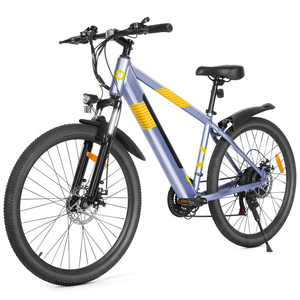 MIHOVER 26 Electric Bike for Adults 750W Peak 20MPH, 48V Removable Battery 40 Miles, Shimano 21-Speed Adjustable Fork，UL2849 City & Light Off-Road E-Bike with Lock-Blue Electric Bikes