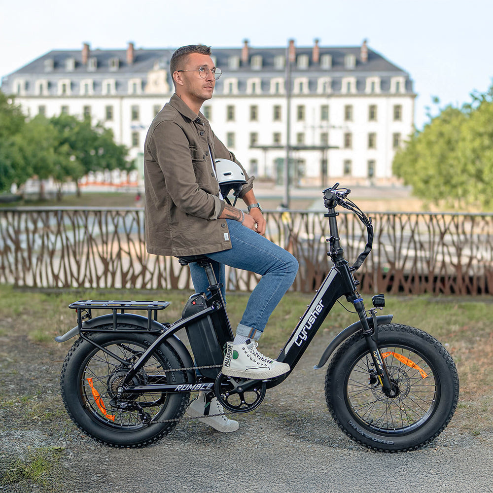Cyrusher Rumble Electronic Bike for Adult 28,500W E-Bike 48V 18Ah UL2849 22 MPH Max Speed Step-Through Bike for Daily Commute Electric Bikes
