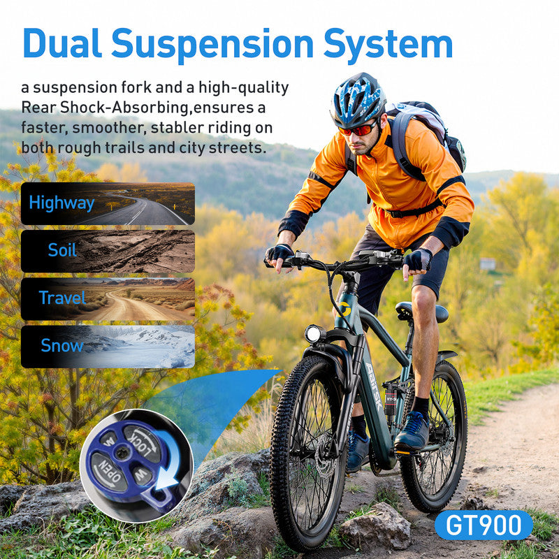 Aairsk 24''Electric Bike for Adults, 400W Motor Mountain Ebike, 36V 13AH, 40 Miles Long Range, UL2849 Electric Bikes