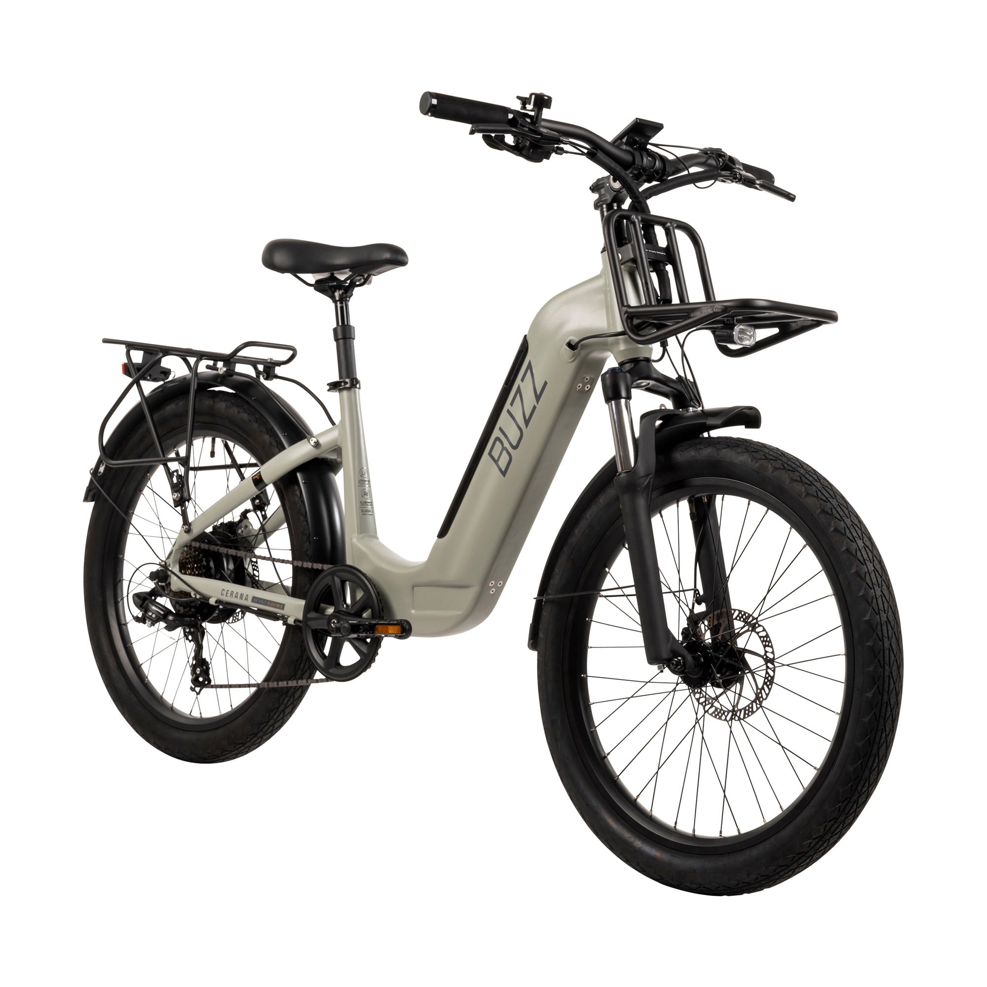 Buzz 24 Cerana 2 48V Electric Bike, Fits Riders 60+, Moss Green, Adult, Unisex Electric Bikes