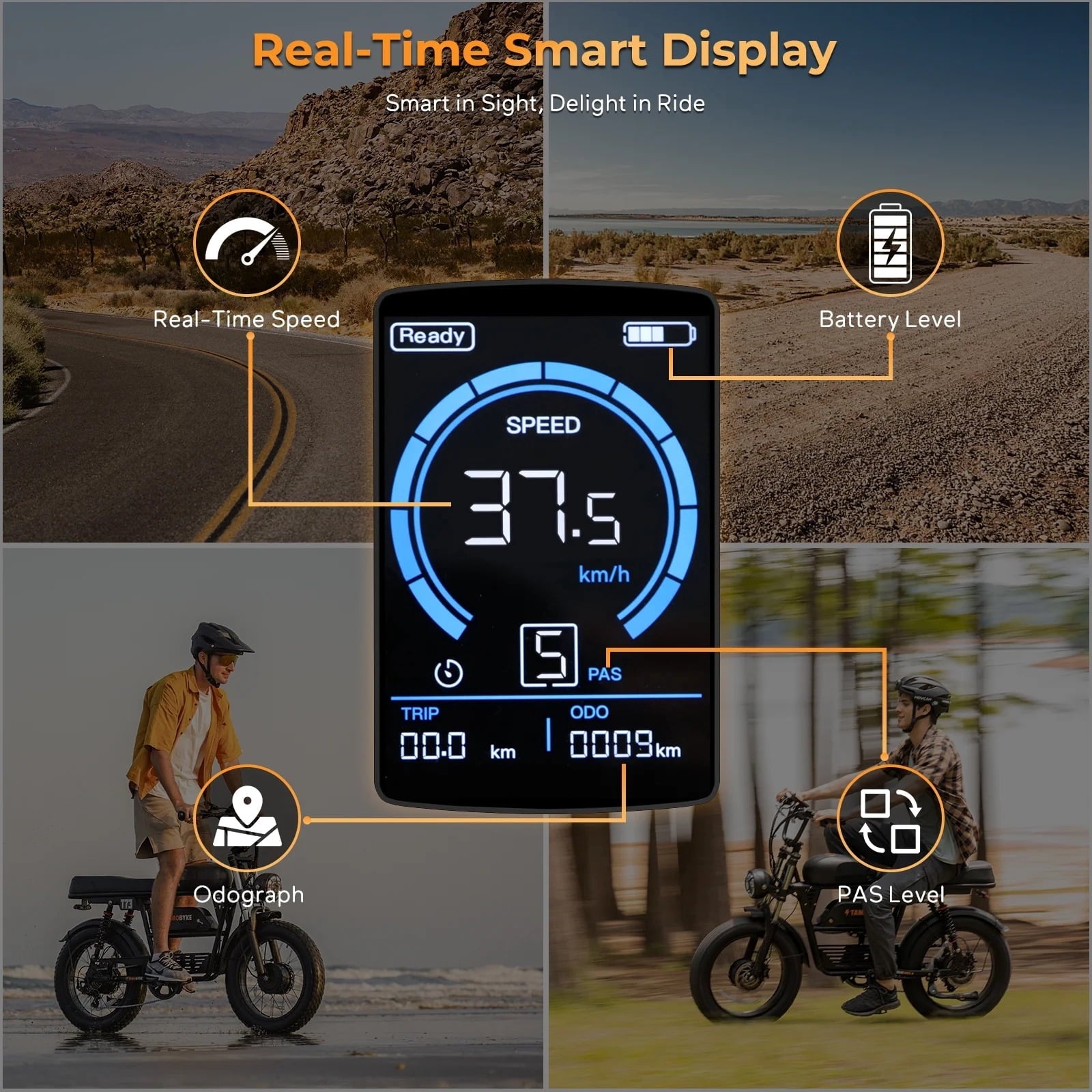 Adult E-Mountain Bike Tamobyke T73PROMAX, 3000W Peak Dual Motor, 37.5mph, 48V 36.4Ah Battery, 20 Fat Tire Electric Bike, UL2849 Electric Bikes