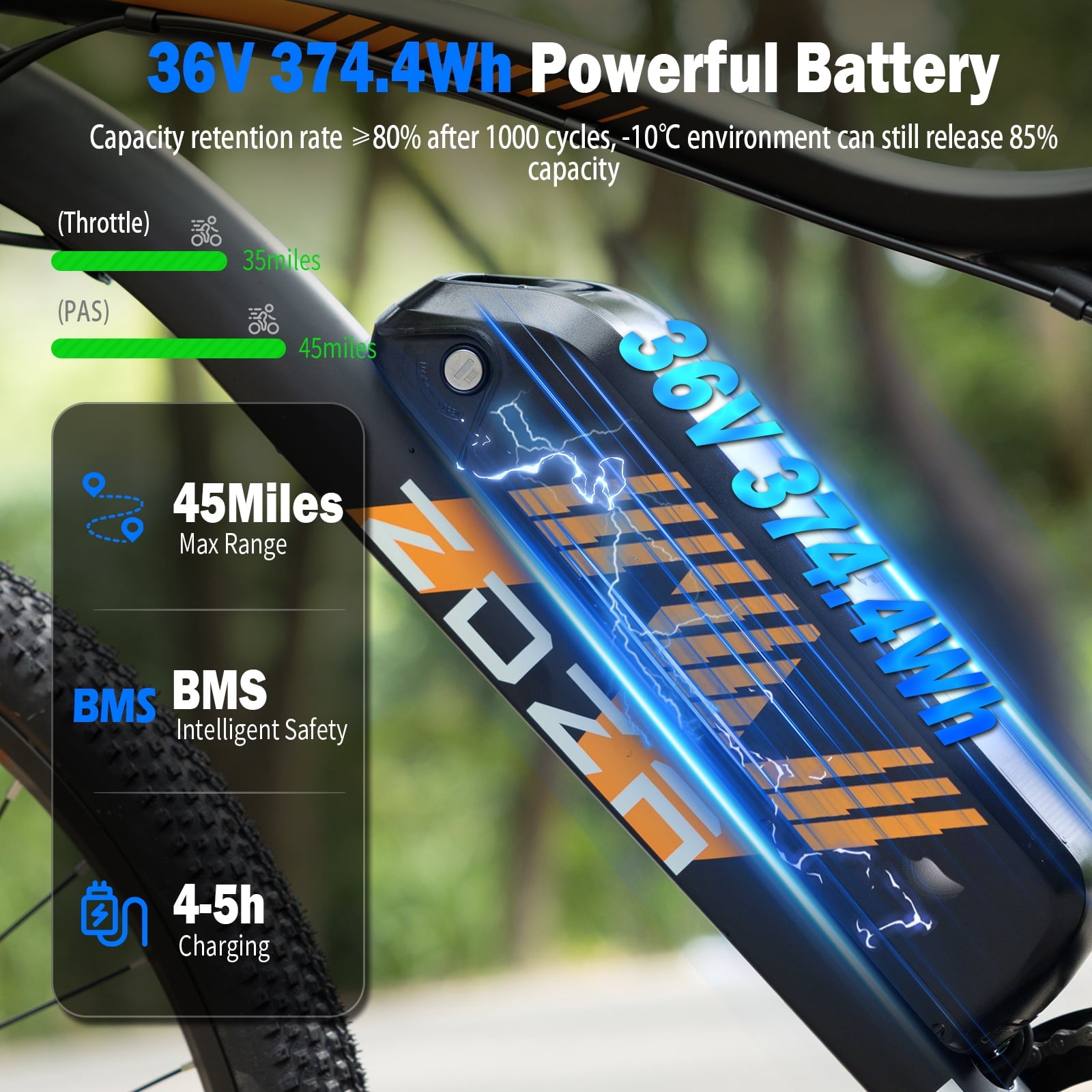 ZDZA Electric Bike 26”, 1000W Peak Motor E-Mountain Bike, 22MPH 36V 10.4AH Removable Ebike for Adults, 7 Speed Electric Bicycle UL2849 Electric Bikes