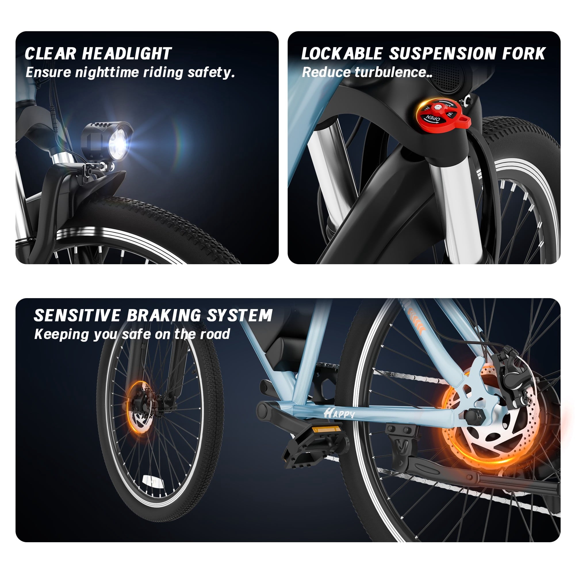 Electric Bike for Adults, 26'' Up to 50 Miles 22MPH Electric Mountain Bike with 48V 430W Removable Battery UL2849 (Blue) Electric Bikes