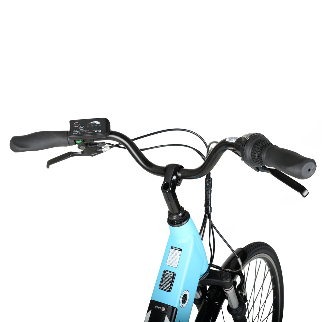 Hyper Bicycles E-Ride 700C 36V Electric Commuter E-Bike for Adults, Pedal-Assist, 250W Motor, Blue Electric Bikes