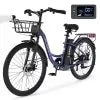 Lilypelle Electric Bike for Unisex Adults,24/26 7-Speed Step Thru Electric Bicycle ,36V,20MPH Electric Bikes