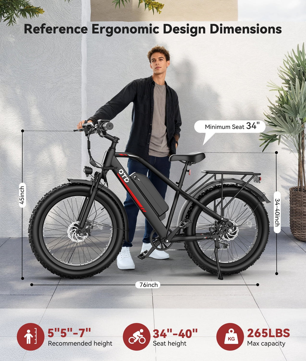 Electric Bike for Adults,1600W Fat Tire Ebike, 90+ Miles 28MPH E-Bicycles with Hydraulic Brakes, Fat Tire All-Terrain Electric Bicycle Electric Bikes