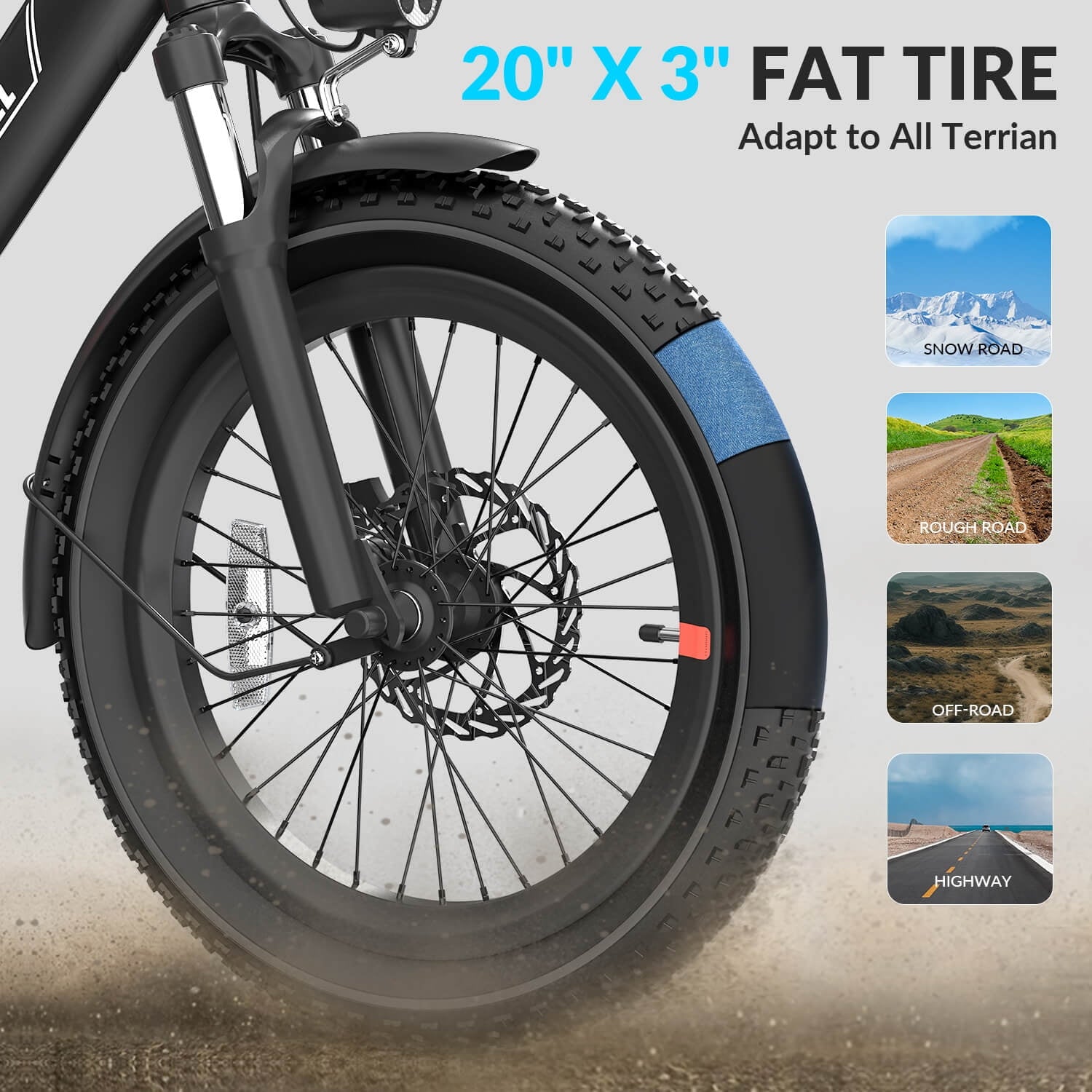 5TH WHEEL W11B 20 Fat Tire Electric Bike, 500W Foldable Adult E-bike with 48V 15.6Ah Removable Battery, Electric Bicycle with 7 Speed, UL2849 Electric Bikes