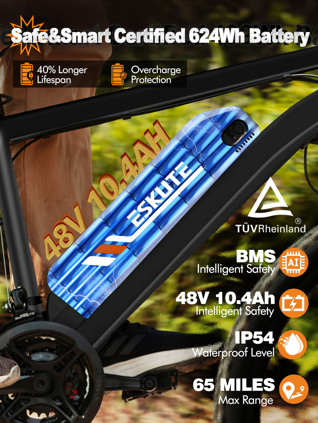 Adult Electric Mountain Bike – 27.5 21-Speed, 1200W Brushless Motor, 28 MPH, 48V 10.4Ah Removable Battery, Step-Over Frame, NFC Unlock, White Electric Bikes