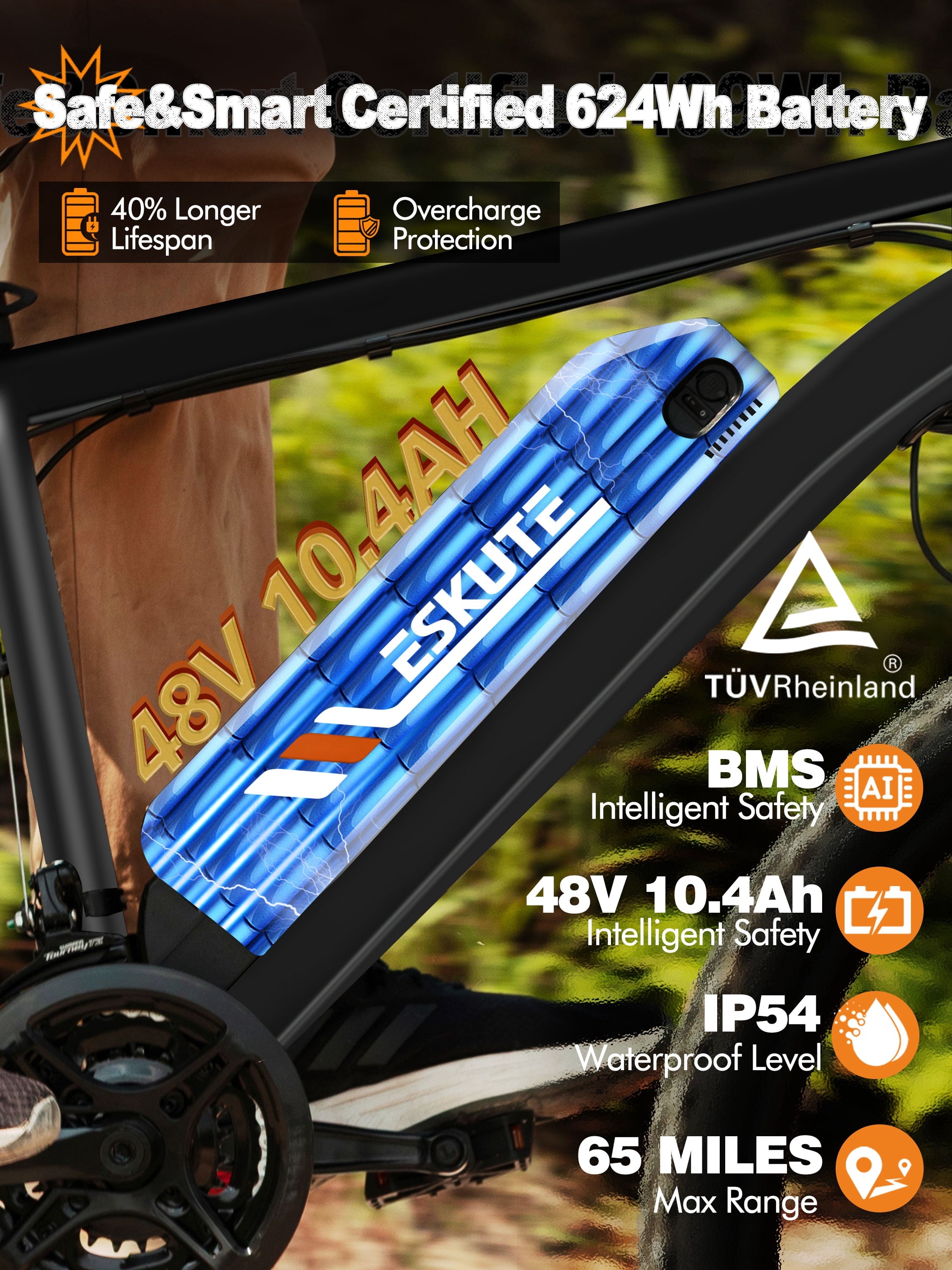 Adult Electric Mountain Bike – 27.5 21-Speed, 1200W Brushless Motor, 28 MPH, 48V 10.4Ah Removable Battery, Step-Over Frame, NFC Unlock, White Electric Bikes