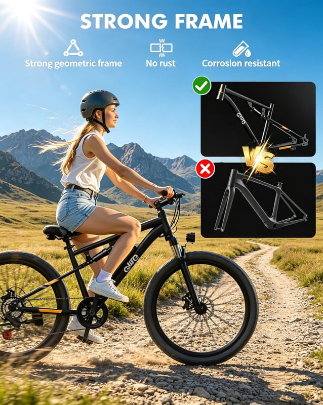 Qlife Racer 27.5 Electric Bicycle for Adults, Full Suspension 21-Speed Mountain Ebike with 500W Brushless Motor, 48V 10.4AH Removable Battery 55 Miles, (Black) with Fender & Rear Rack Electric Bikes