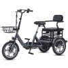 NOMIGO Two-Seat Electric Tricycle for Adults, Foldable 3 Wheel E-Bike for Errands with Rear Seat, Large Baskets and 48V Battery Electric Bikes