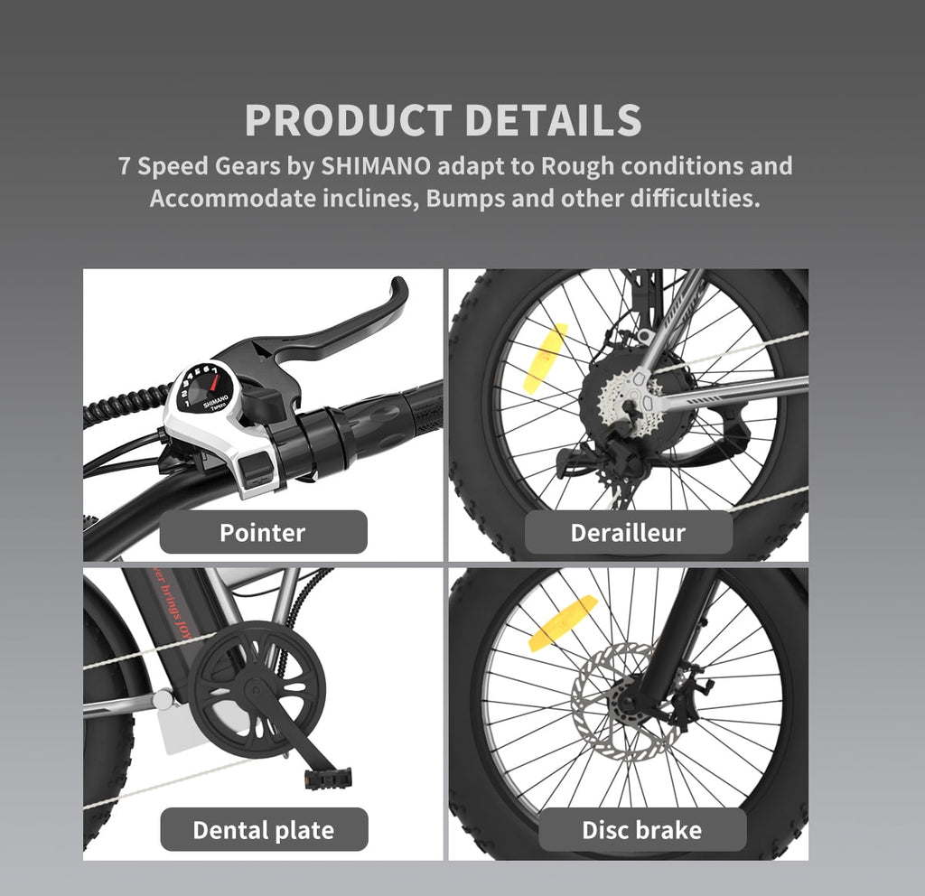 Aostirmotor Folding Electric Bike 20 inch Fat Tire , with 750W Motor, 48V 12.5AH Removable Lithium Battery,Ebikes for Adults UL2849 Electric Bikes
