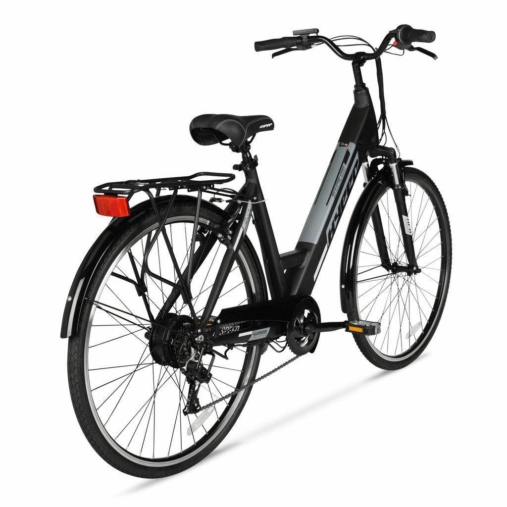 Hyper Bicycles 36V Class 2 700C Electric Commuter E-Bike, Adult Ages 13+, Pedal-Assist, 250W Motor, Black Electric Bikes