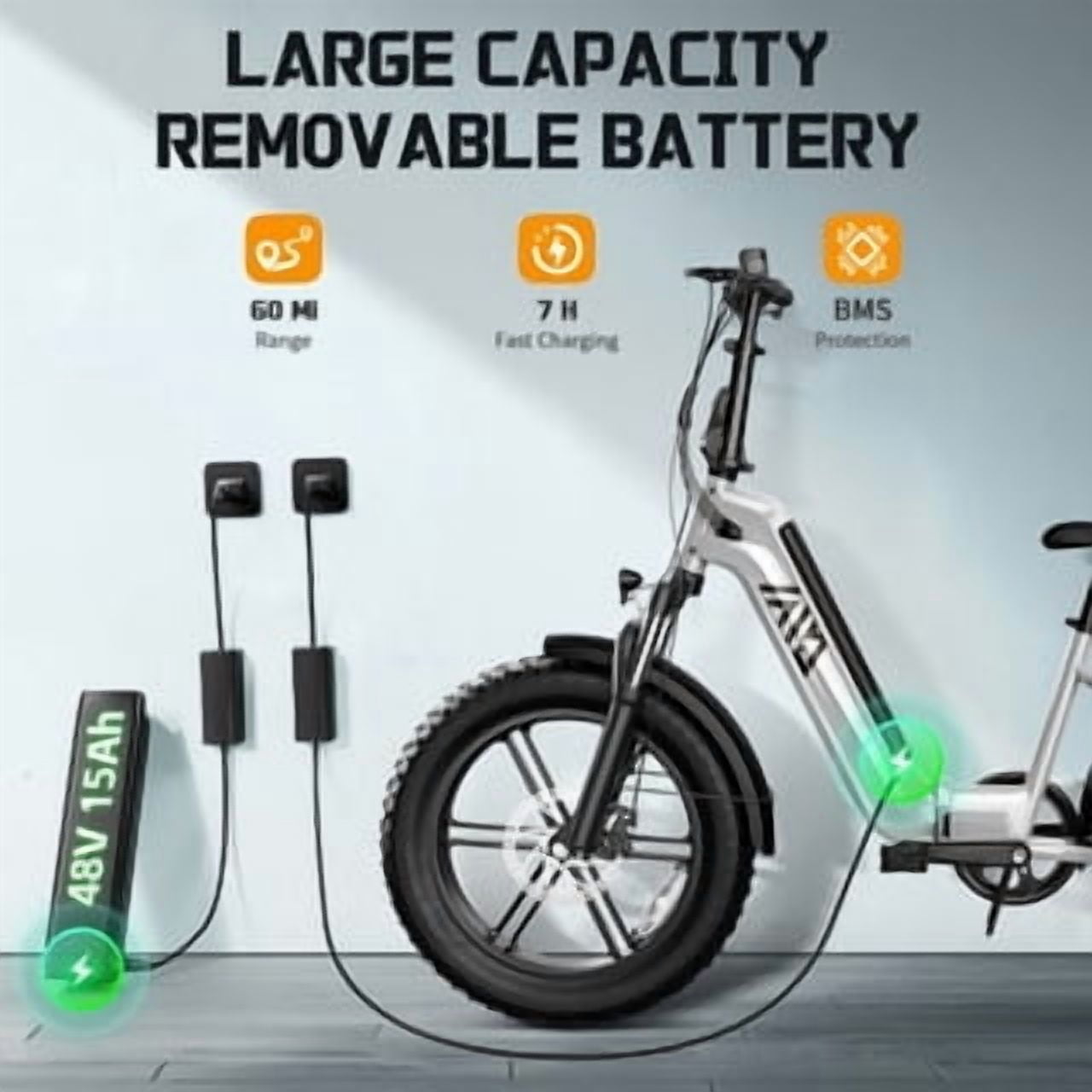 Electric Bike for Adults (Age 18+), 20x4.0 Fat Tire E-Mountain Bike, 749W Motor, 48V 15Ah Battery, 27.9 MPH, 60 Miles Range, UL2849 Electric Bikes