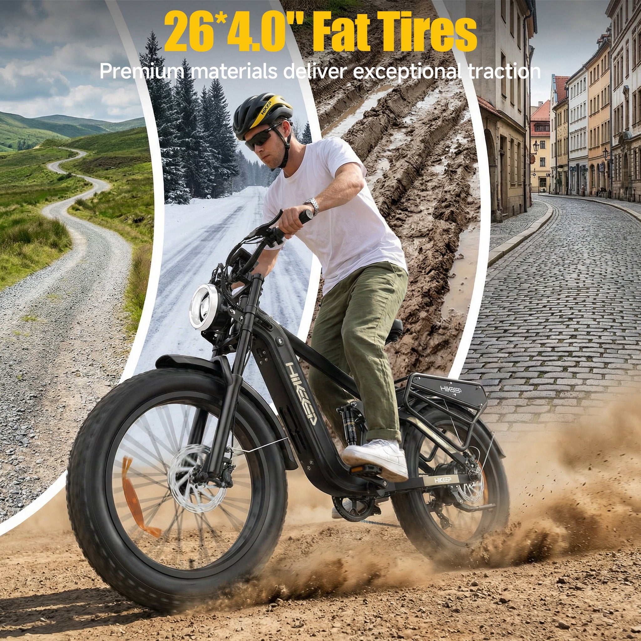 HiKeep Electric Bike for Adults, 2000W 4000W Peak Motor, 48V 25Ah Removable Lithium Battery, 26x4 Fat Tire E-Bike, 7-Speed Shimano, Full Suspension, Rear Rack, UL 2849, Black Electric Bikes