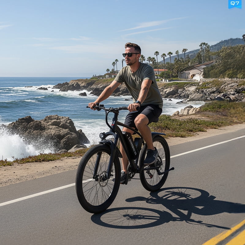 Unibike 26'' Ebikes For Adults, 748 Peak Motor Electric Mountain Bike, 36V 10Ah Removable Battery, 7-Speed E-Bicycle, Front Suspension Electric Bikes