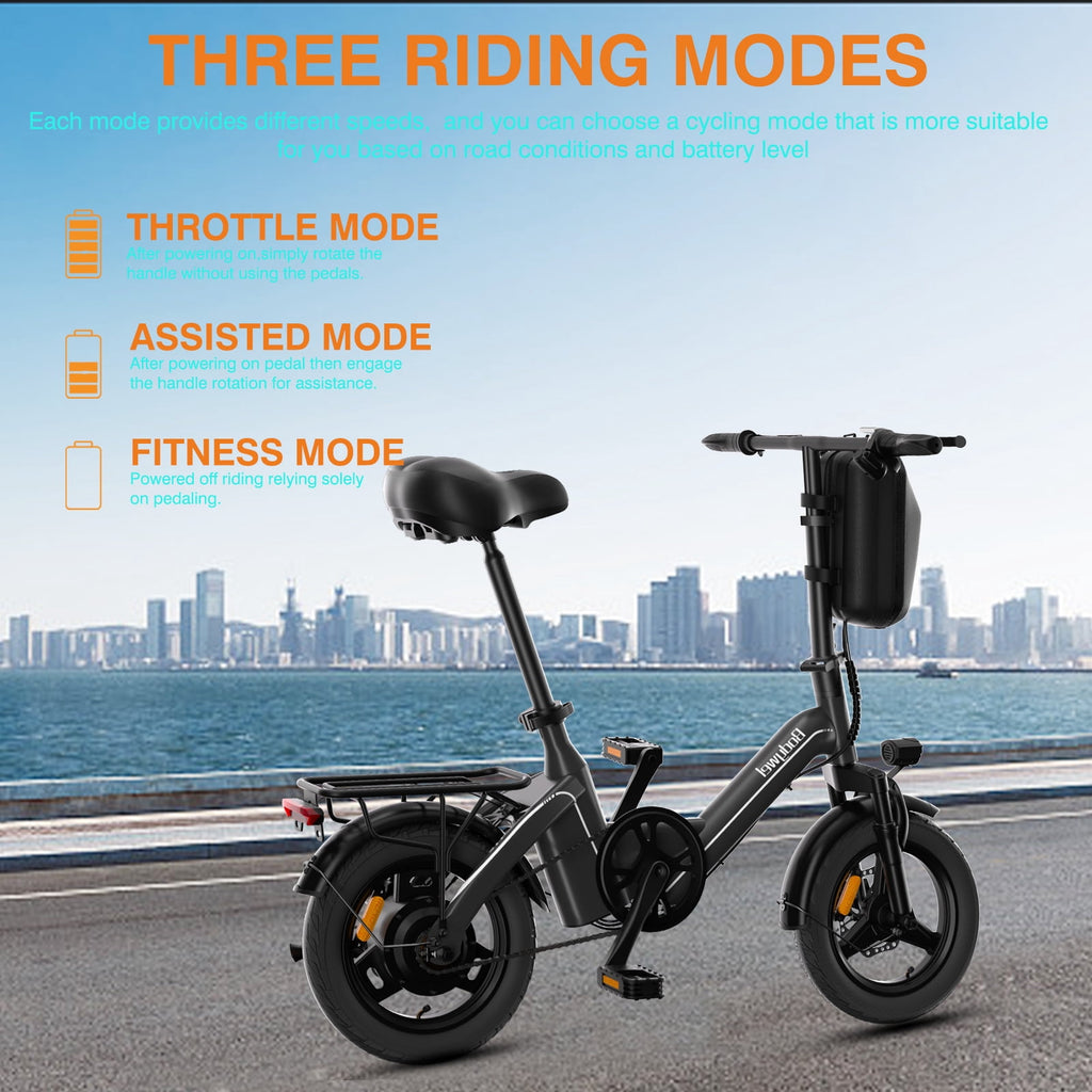 Bodywel Electric Bike for Adults, Electric Bicycle with 36V 10Ah Battery, 14 Folding Ebike, Peak 500W Motor, Mini E Bikes for Urban Commuter, UL2849 Electric Bikes