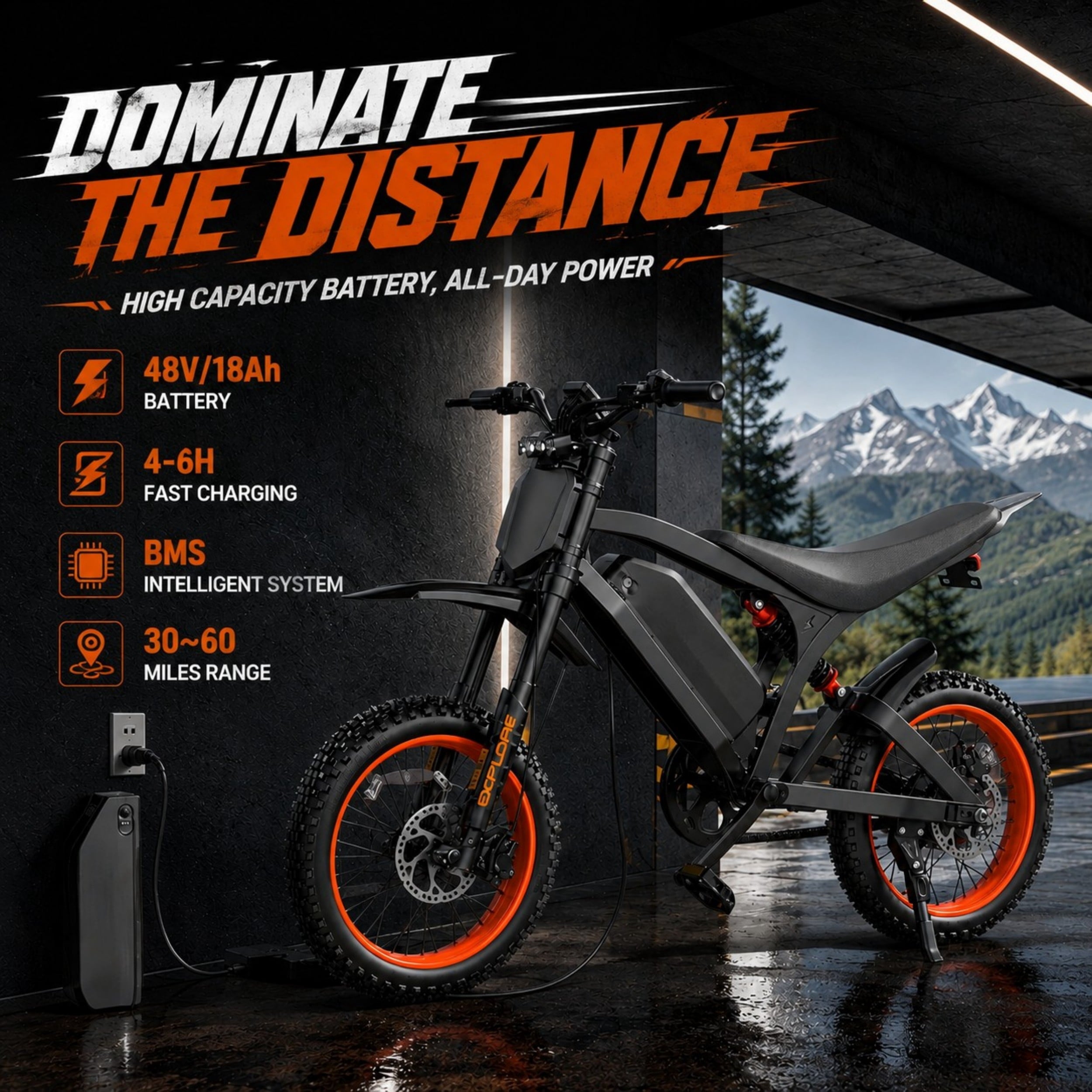 MOCRXO J300 Electric Bike for Adults, 20*4.0 Fat Tire E-Mountain Bicycle,Peak 1000W Motor 48V 18Ah 7-Speed E-Bike UL2849, LCD Display Electric Bikes