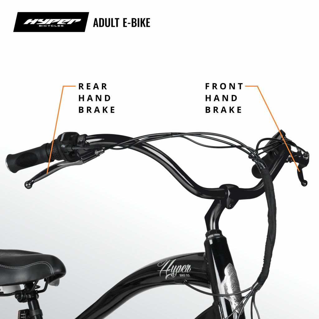 Hyper Bicycles 26 36V Men's Electric Cruiser E-Bike with Pedal-Assist, 250W Motor, Black Electric Bikes