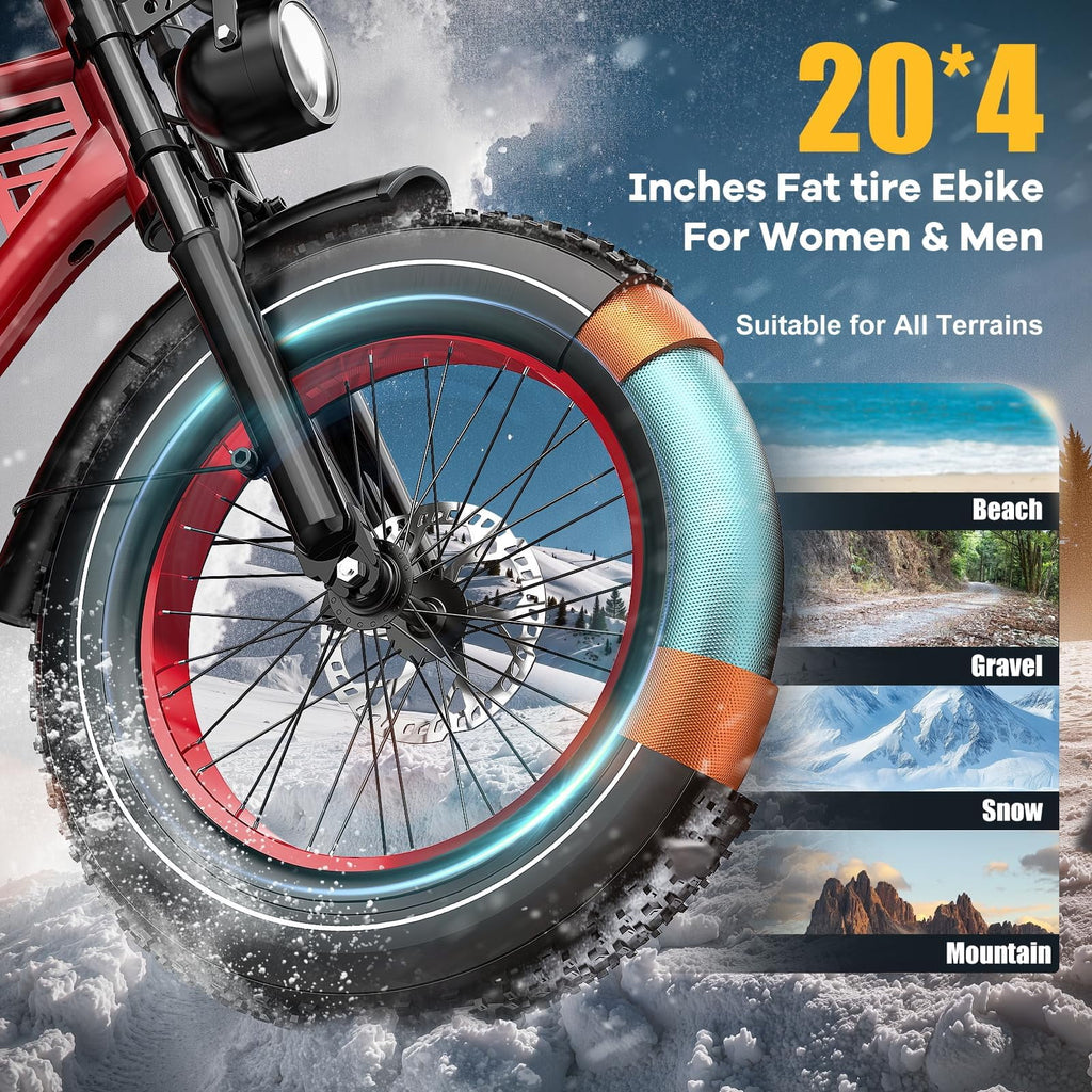 2S Max Electric Bike for Adults, 1500W Peak Motor 32MPH Off-Road E Bike, 48V 22.5Ah Battery, 100-Mile Range, 20 x 4.0 Fat Tires, Shimano 7-Speed, Green Electric Bikes