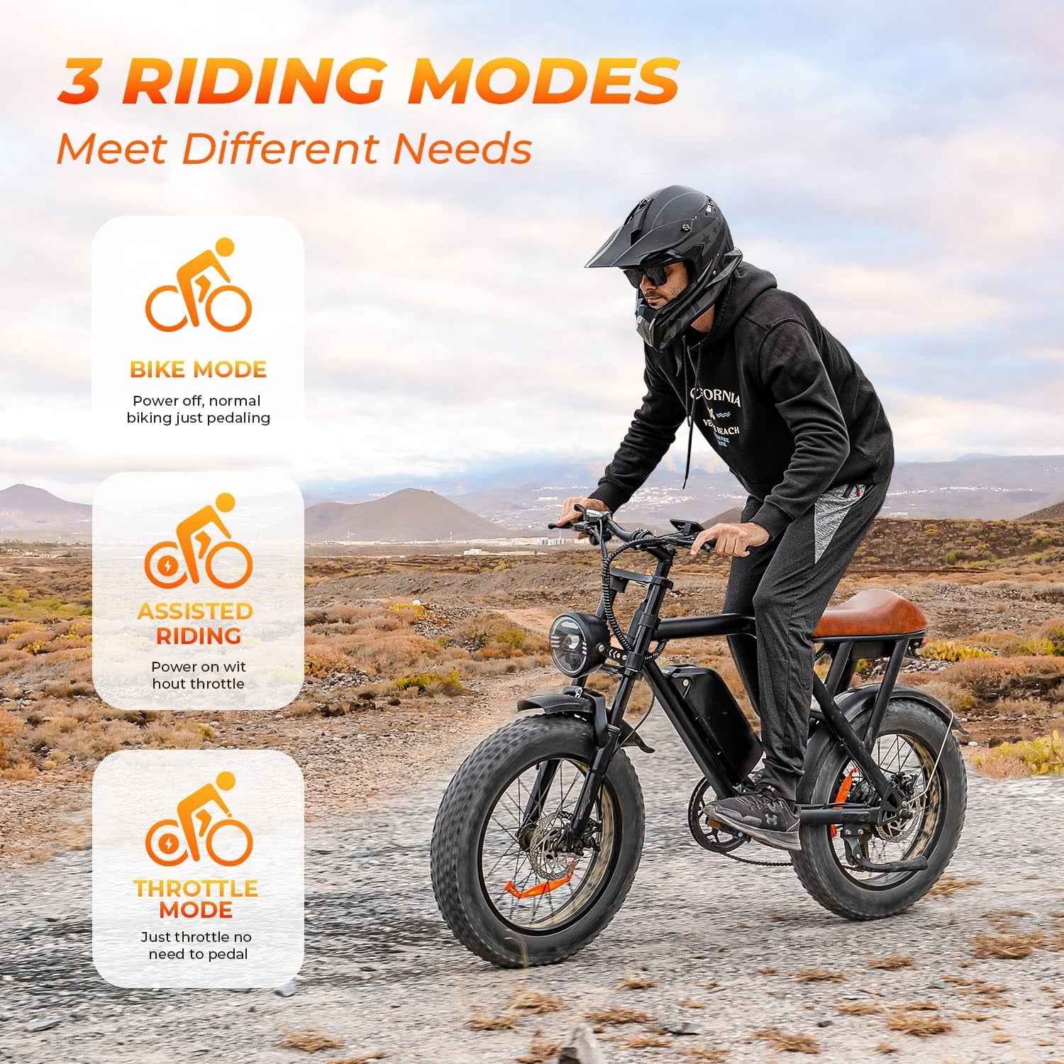 Electric Bike for Adults, 2200W, 35MPH & 75 Miles, 20x4 Fat Tire, 48V 15.6Ah Removable Battery, 7-Speed & 3 Modes, Full Suspension E Mountain Bike, UL 2849 Certified Electric Bikes