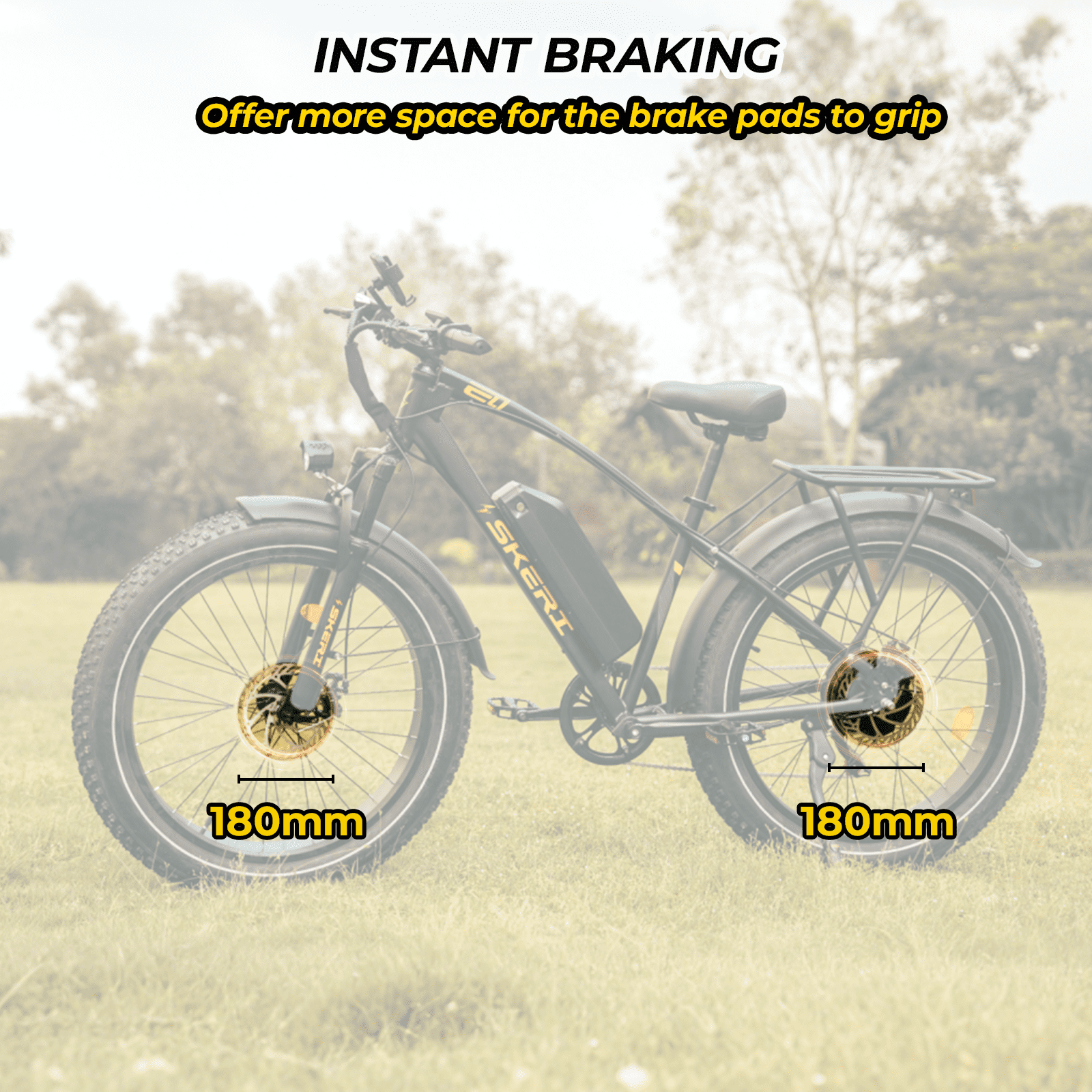 Skeri Electric Bike, 26x4.0 Fat Tire E Bike, 500W (Peak 1000) Motor, 48V 15.6Ah Removable Electric Bike for Adults, 60 Miles & 25 mph, Electric Bicycle with 7 Speed and Front Suspension Electric Bikes