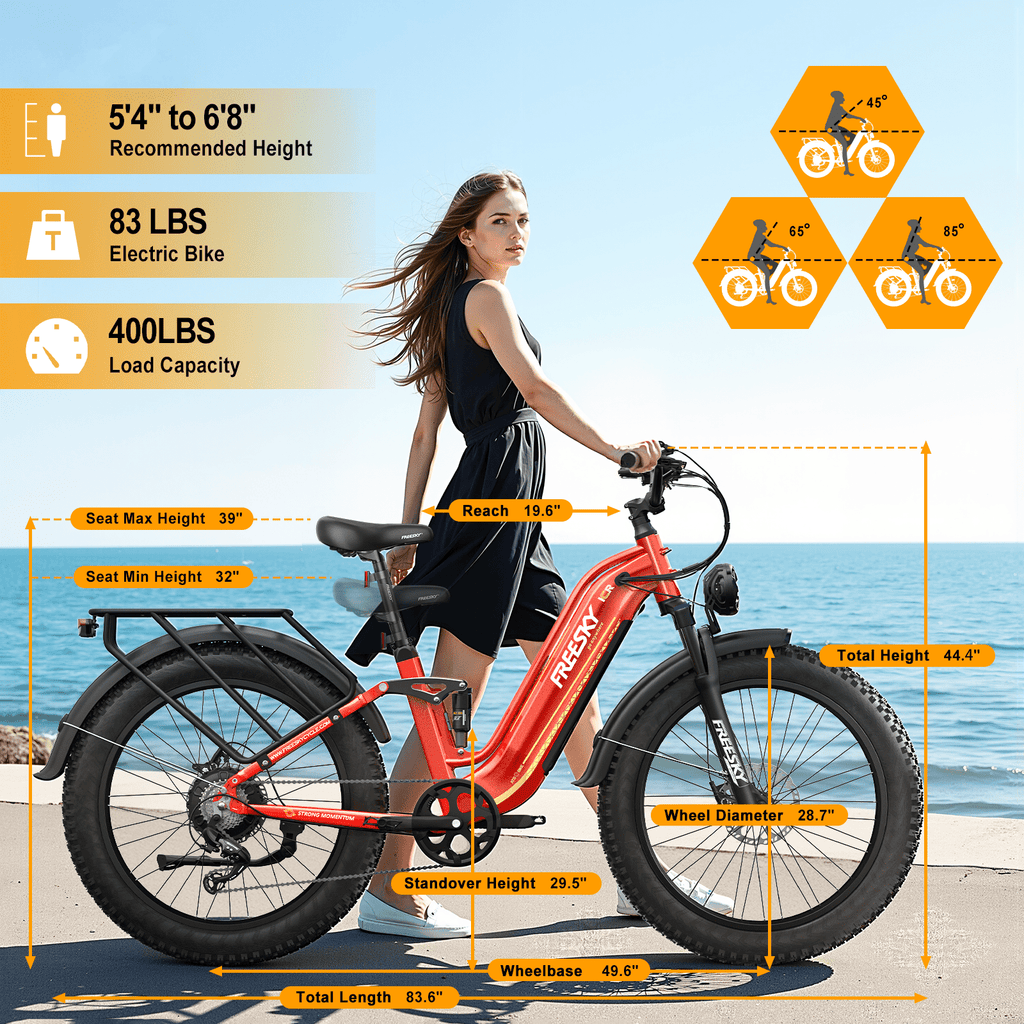FREESKY 3000W Electric Bike for Adults 105mile Long Range Step-Thru Ebike Motor 37MPH Dirt E Bike 25Ah Removable Samsung Battery 26'' Fat Tire Electric Bicycle Full Suspension for Commute Mountains Electric Bikes