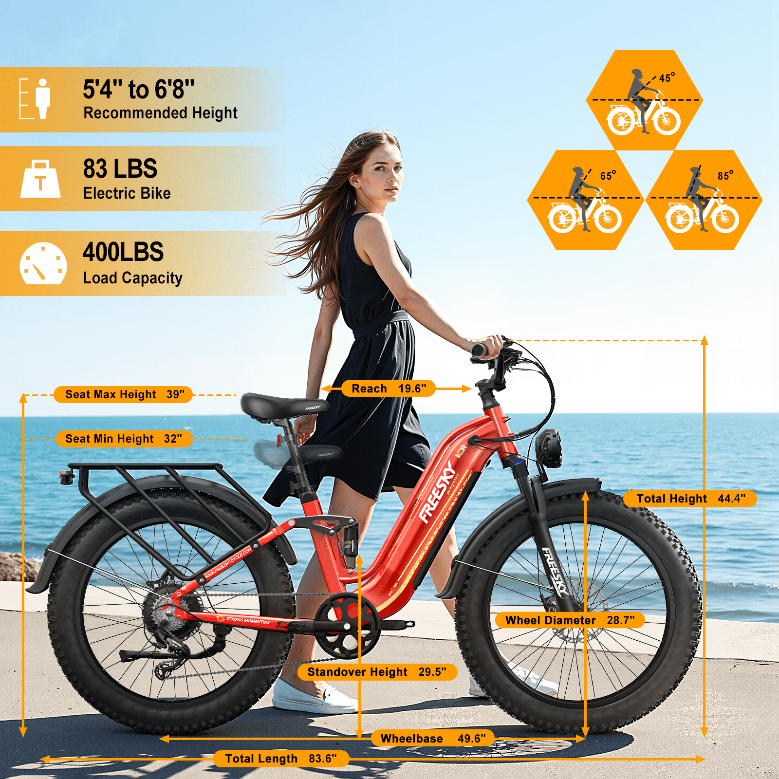 FREESKY 3000W Electric Bike for Adults 105mile Long Range Step-Thru Ebike Motor 37MPH Dirt E Bike 25Ah Removable Samsung Battery 26'' Fat Tire Electric Bicycle Full Suspension for Commute Mountains Electric Bikes