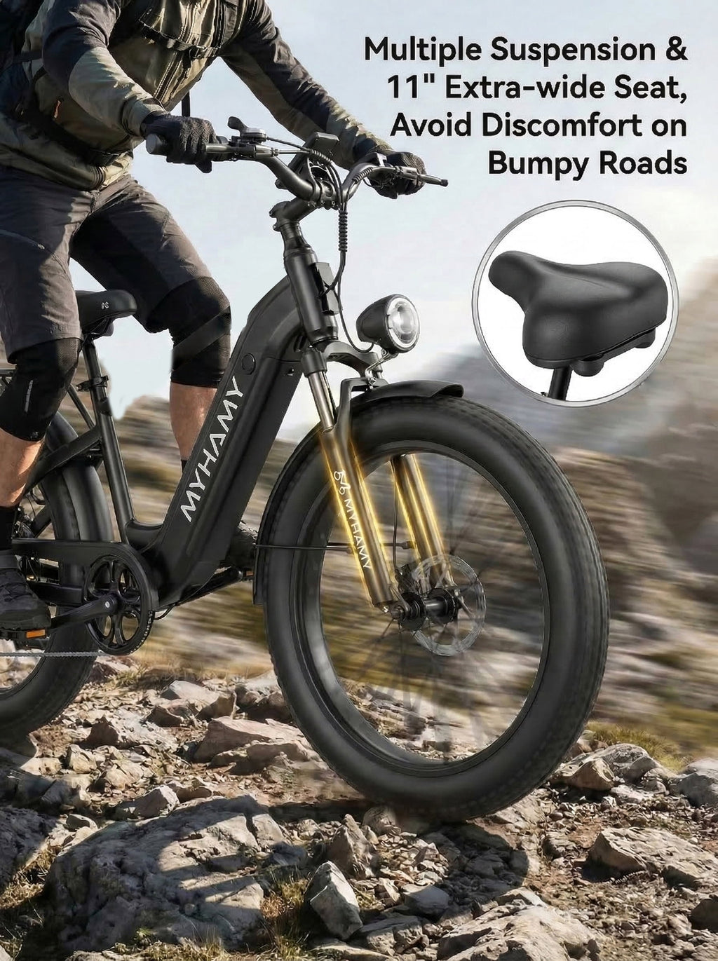 2000W Peak Power Electric Fat Tire Bike for Adults - 28MPH, 48V 18Ah (35-85 Miles), 24x3 All-Terrain Ebike Electirc Bicycle with Full Suspension & 11 Comfort Seat - Conquer Snow, Sand & Trails Electric Bikes