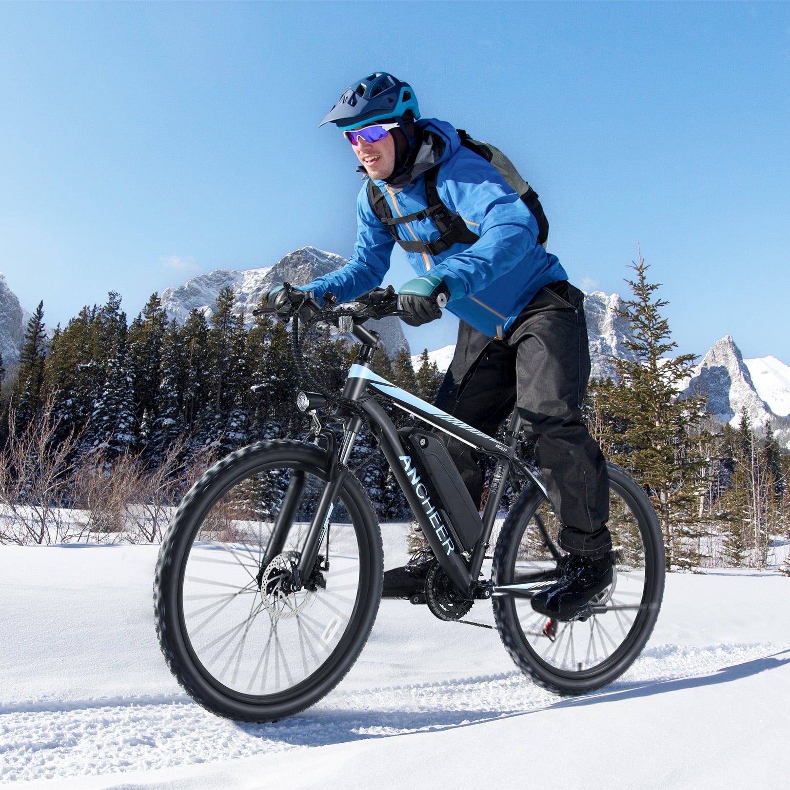 ANCHEER Electric Bike ,26 Electric Bike for Adults Electric Bicycles, 500W Electric Mountain Bike, 48V Commuter Ebike 48V Battery Ebike UL 2849, Lockable Suspension Fork, Shimano 21 Speed Electric Bikes