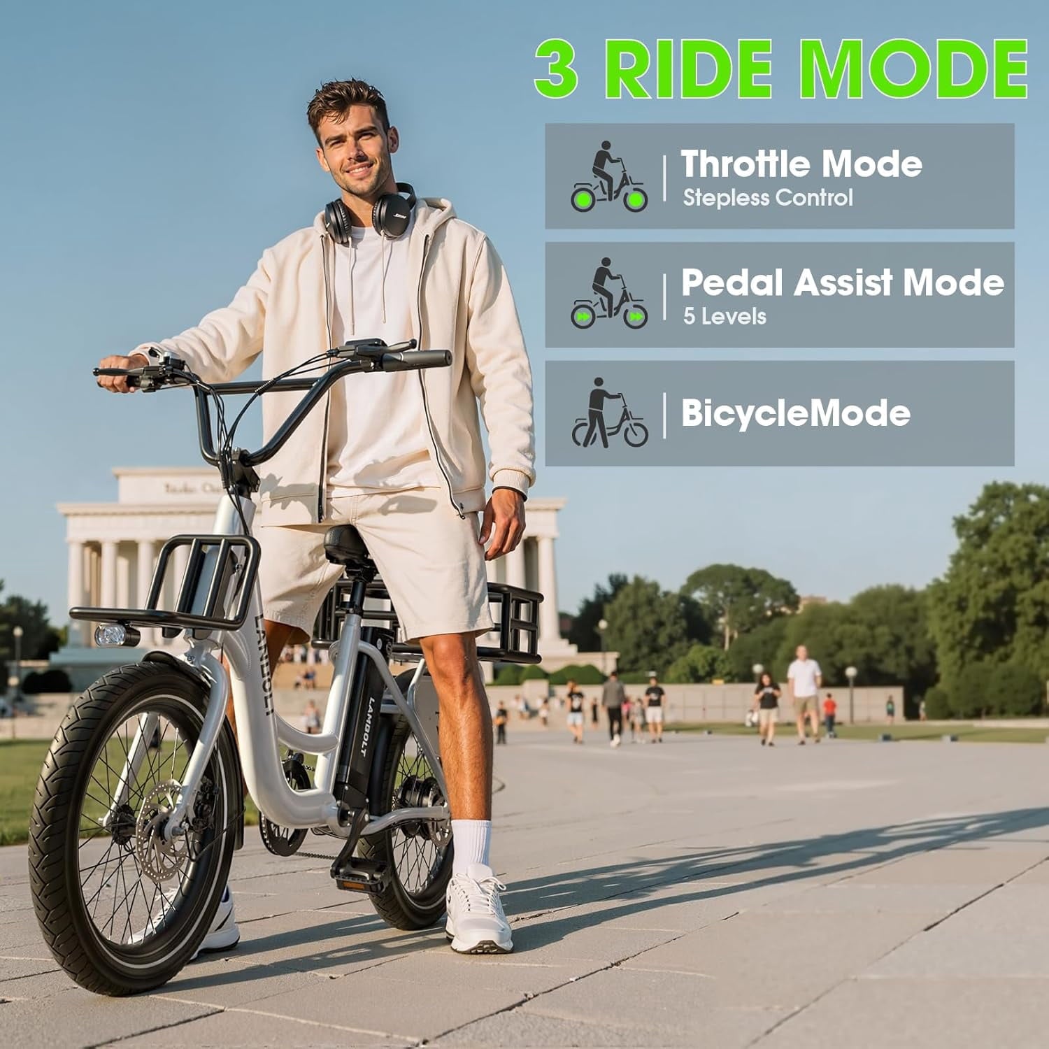 Electric Bike for Adults 1000W Peak Motor Ebike with 48V15Ah Removable Battery 20 x 3.0 Fat Tire Step-Thru 7-Speed Commuter Electric Bicycle Up to 24 MPH 70 Miles Range UL 2849 Certified Electric Bikes