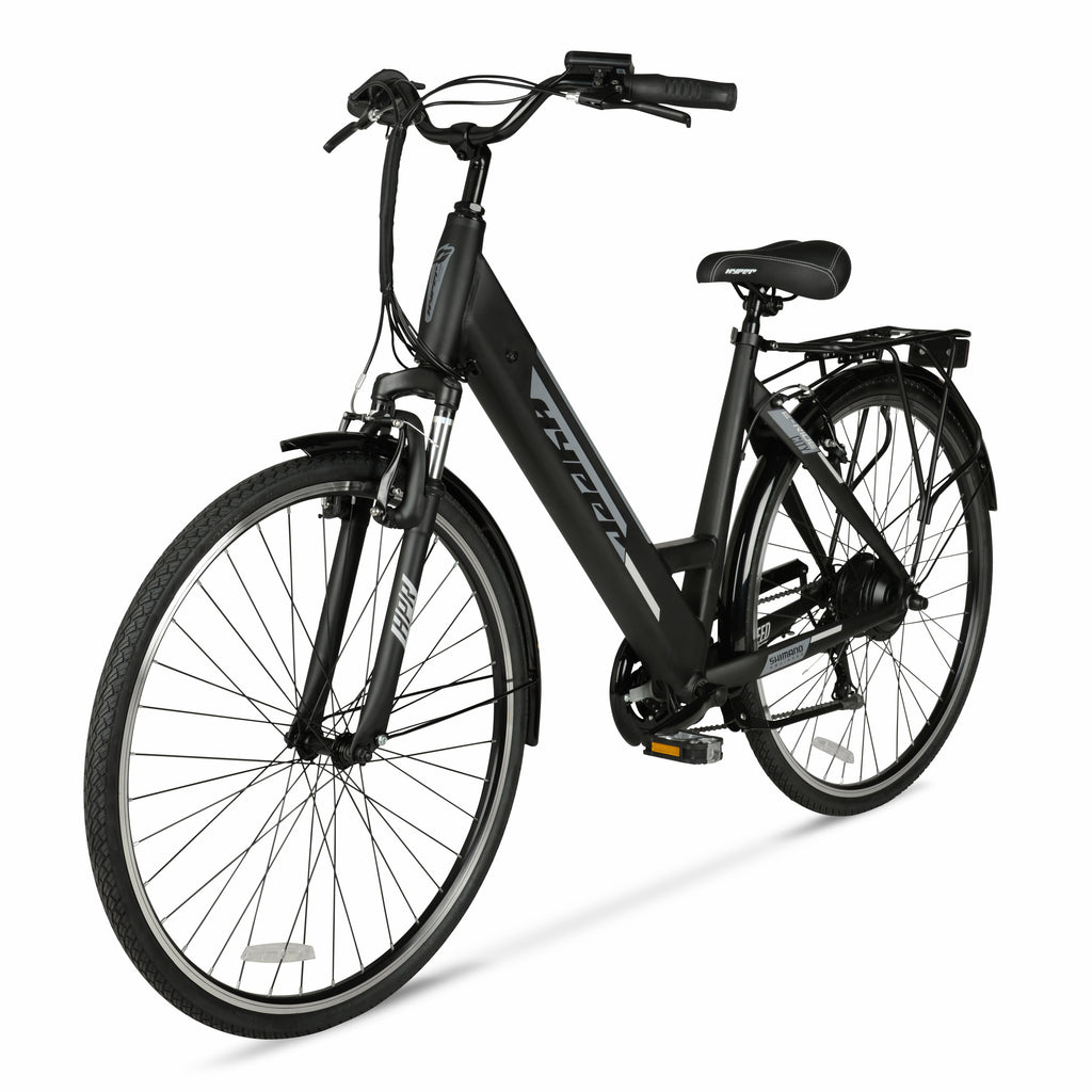 Hyper Bicycles 36V Class 2 700C Electric Commuter E-Bike, Adult Ages 13+, Pedal-Assist, 250W Motor, Black Electric Bikes