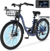 MOONCOOL Electric Bicycle for Adults 350W , 7-Speed Ebike with 36V 10.4Ah Removable Battery， 40 Miles Range , 20 mph Electric Commuter Bike for Women Men Electric Bikes