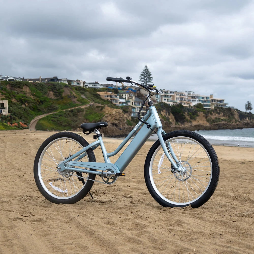 GOTRAX Shoreline 27.5 Women's Electric Beach Cruiser bikes , 350W Motor, 36V, Class 2, Up to 40 Miles, Adult, Blue Electric Bikes