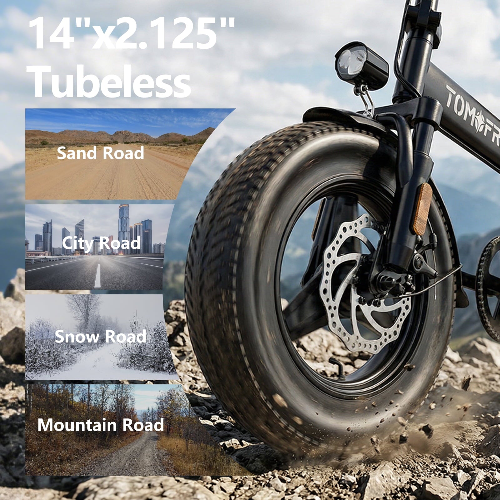 Folding Electric Bike 48V 20AH Removable Battery 20-25MPH 14''x 2.1'' Tire, 25-35miles PAS, Front/Full Suspension, 200lbs Load Ebike for Adult, Adult Electric Bicycles for Commute Electric Bikes