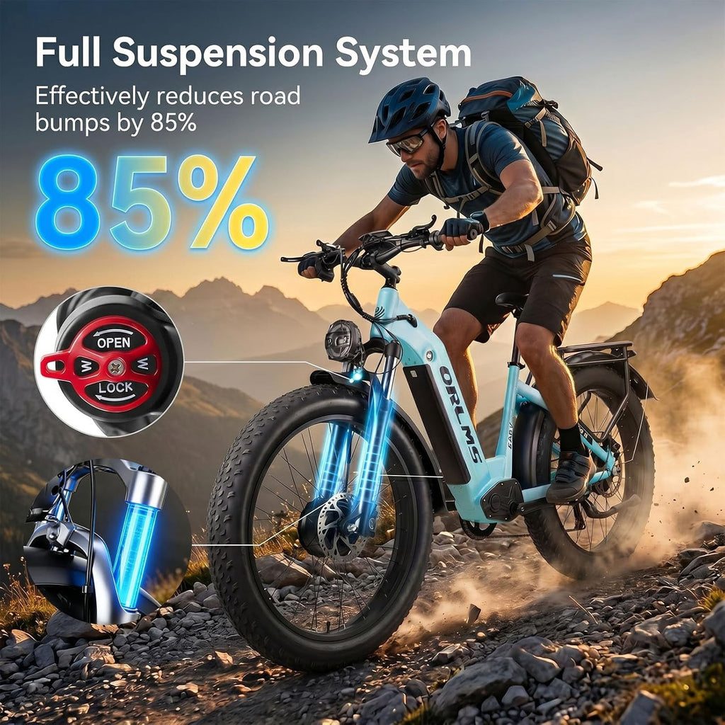 Dual Motor Electric Bike for Adult, 26 x4 Fat Tire Electric Bike, Up to 8000W Peak, 52V 23Ah Built-in Lithium Battery, Up to 45MPH & 105 Miles Range, Off-Road & Urban Riding Electric Bikes