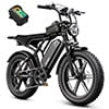 TST Electric Bike for Adults, 750W Peak 1500W Motor, 20x4 Fat Tire, E Mountain Bike, 48V/15AH UL2849 Electric Bikes