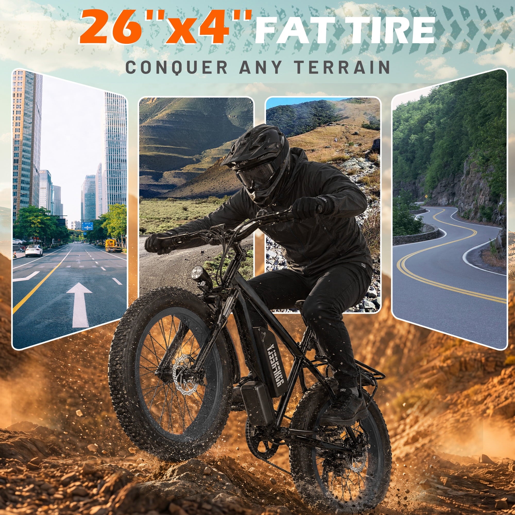 Electric Bike for Adults,1500/3000W Motor, 26 Fat Tire E-Bike with 48V 13AH/32AH Battery, 27/36 MPH Max 62-90 Miles Electric Motorcycle, 7-Speed Electric Mountain Bicycle Electric Bikes