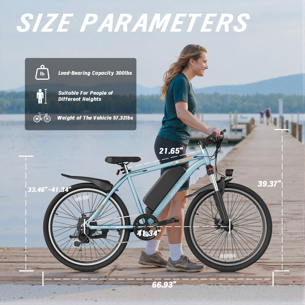 Electric Bike for Adults, 26'' Up to 50 Miles 22MPH Electric Mountain Bike with 48V Removable Battery UL2849 (Blue) Electric Bikes