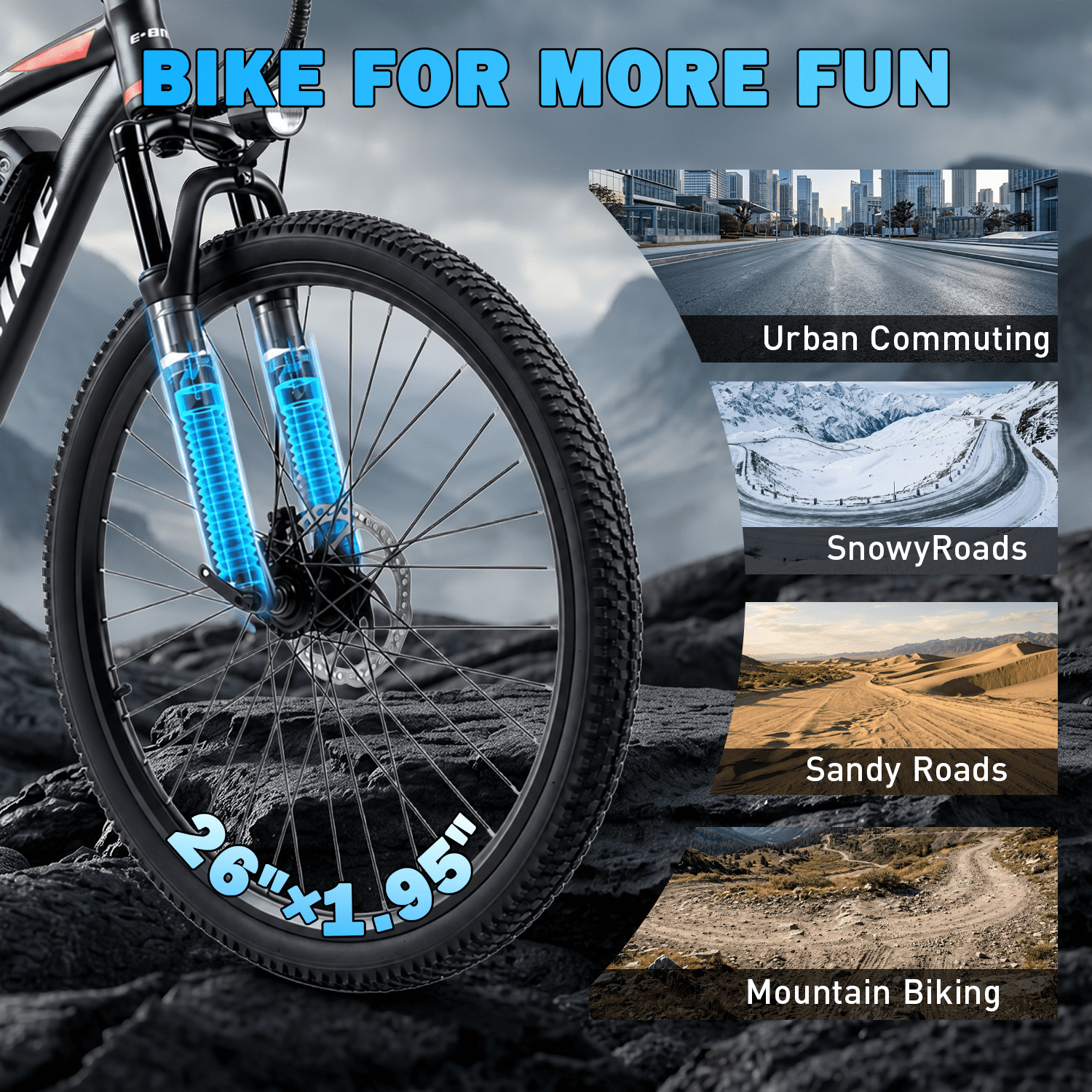 Adults 20MPH Electric Mountain Bicycles,500W Peak 749W Motor, 40 Miles Range,26 Commuting E bike with 432Wh Removable Battery,7 Speeds,UL2849 Certified Electric Bikes