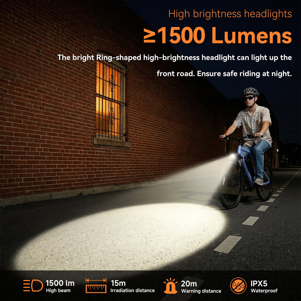 HeloKeep M2601 Electric Bike for Adults, 500W Motor, 48V 375Wh Removable Battery, 26 Puncture-Resistant Tires, 20MPH 7-Speed Ebike with Front Suspension & Disc Brakes, UL2849, Orange Electric Bikes