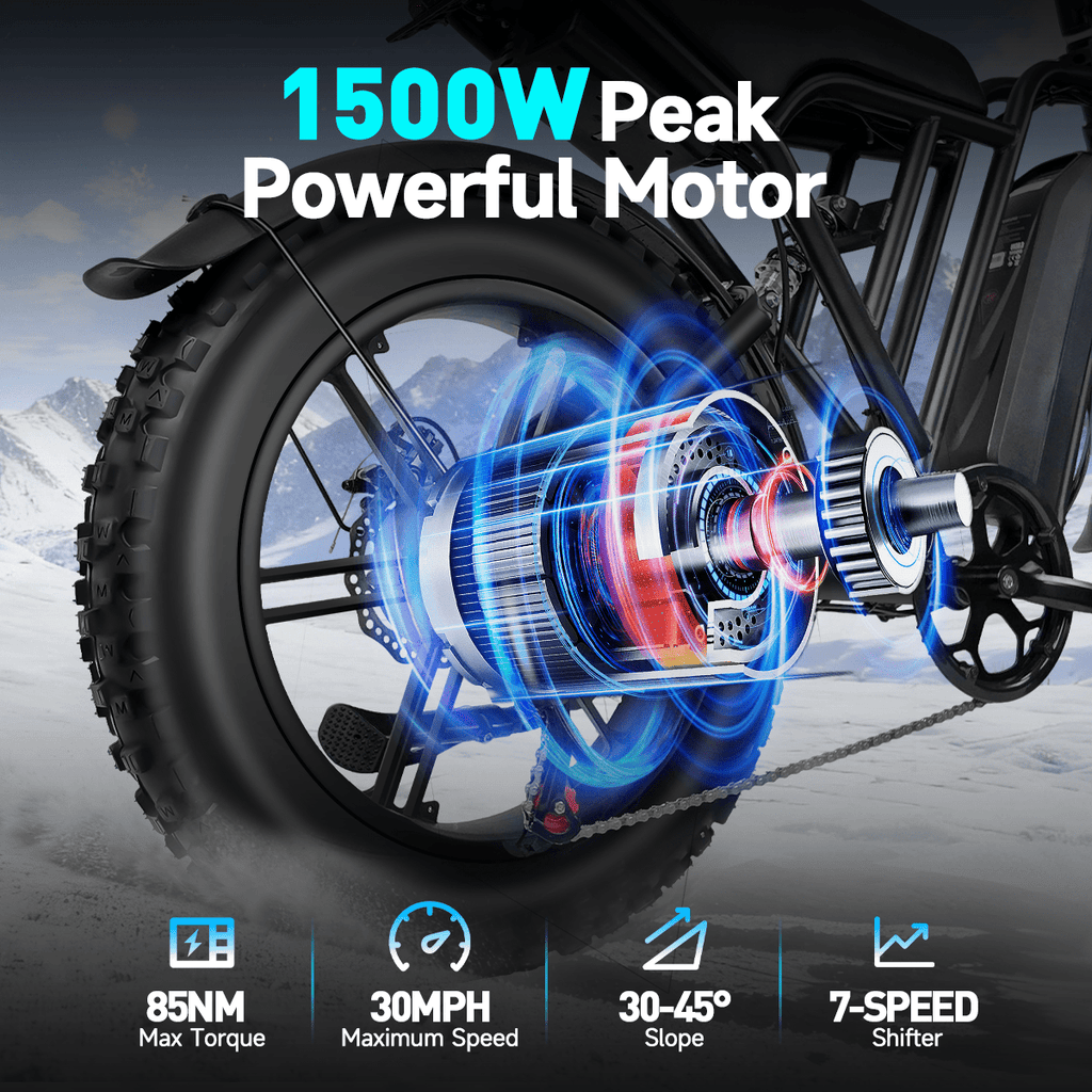 Bycyla Electric Bike for Adults, Peak 1500W 30MPH, 48V 20Ah Electric Bicycle, Full Suspension, 7-Speed,50 Miles Long Range, E Mountain Bike,UL2849 Electric Bikes