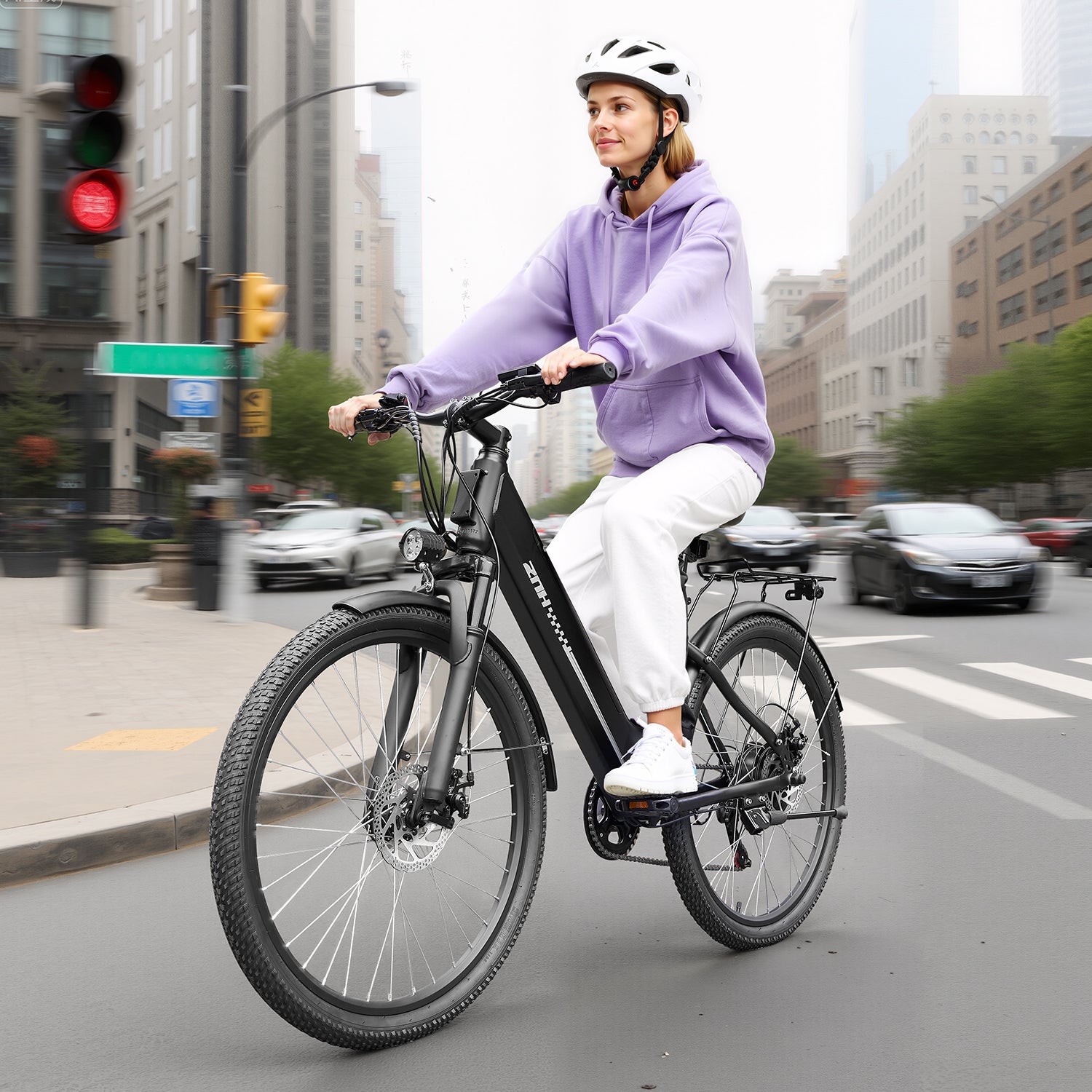 ZNH 26Low Step Commuter Electric Bike for Adults|750W Powerful Motor Adult Electric Bicycles Max 20mph|48V 13Ah Removable Battery Women City Ebike|UL2849|Black Electric Bikes