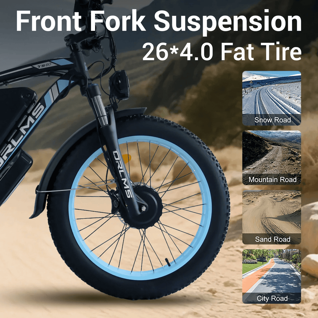 6000W Peak Dual Motor Ebike, 60V 25AH Battery Electric Bike for Adults,AWD 21-Speed 50MPH Mountain Snow E-Bike with 26 x 4.0 Fat Tire, Long Range Mountain Dirt Bike for Off-Road Snow Sand Electric Bikes
