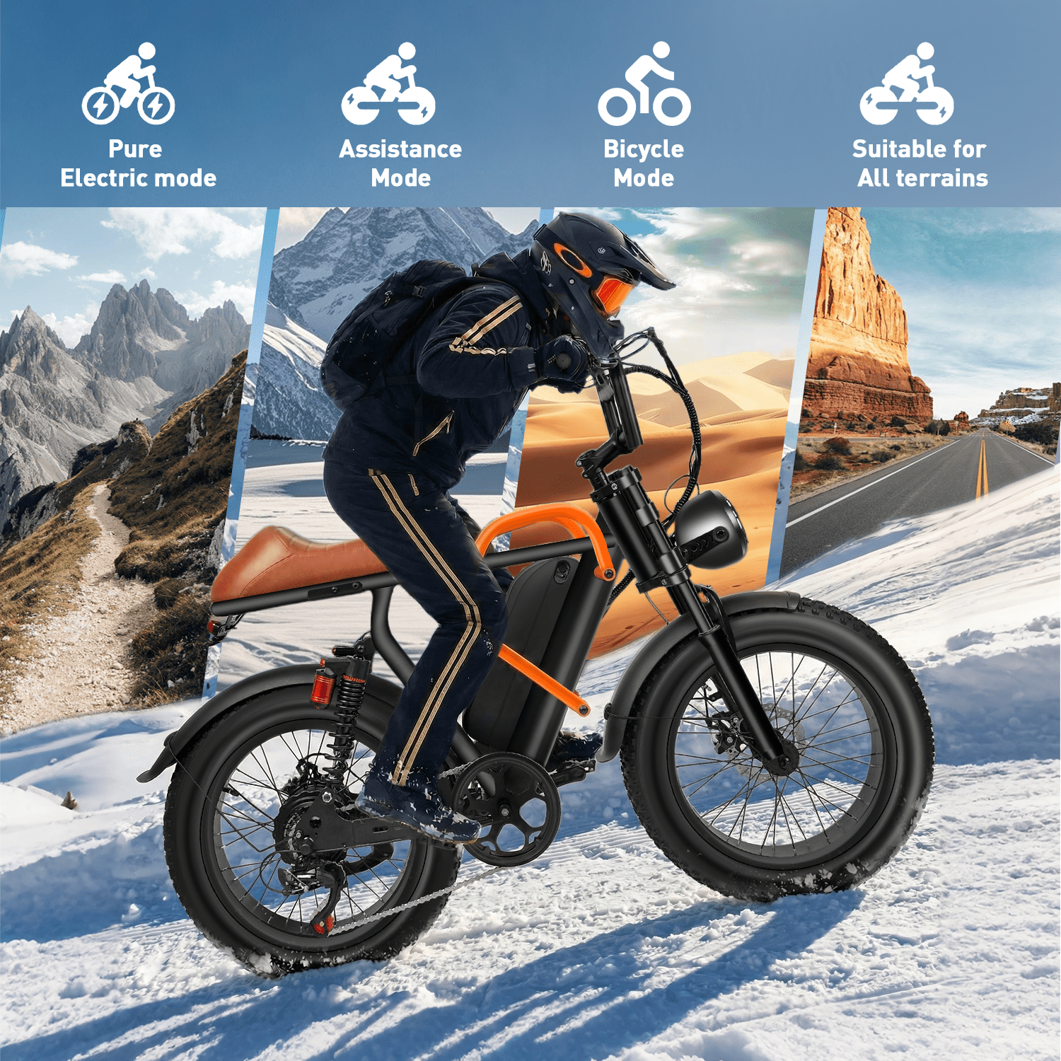 20 Fat Tire Electric Mountain Bike for Adults, 1500W Peak Motor 30MPH Electric Bike, 48V 18AH Removable Battery, Dual Suspension & 7-Speed, UL 2849 Certified Electric Bikes