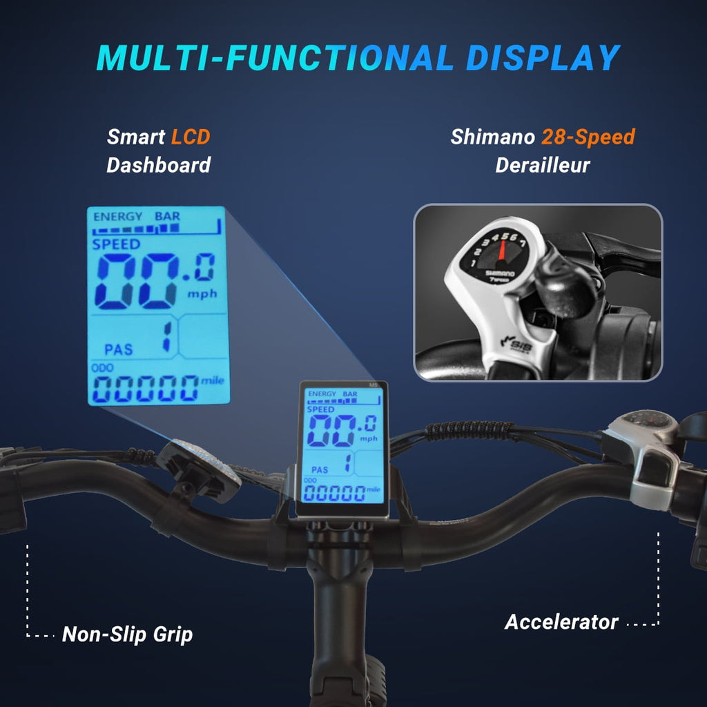 DYU C7L Electric Bike for Adults, 26 Peak 1000W Motor Ebike, 48V 10.4Ah Removable Battery, 45 Miles Max 20MPH, 7 Speed Electric Bicycle UL2849 Electric Bikes